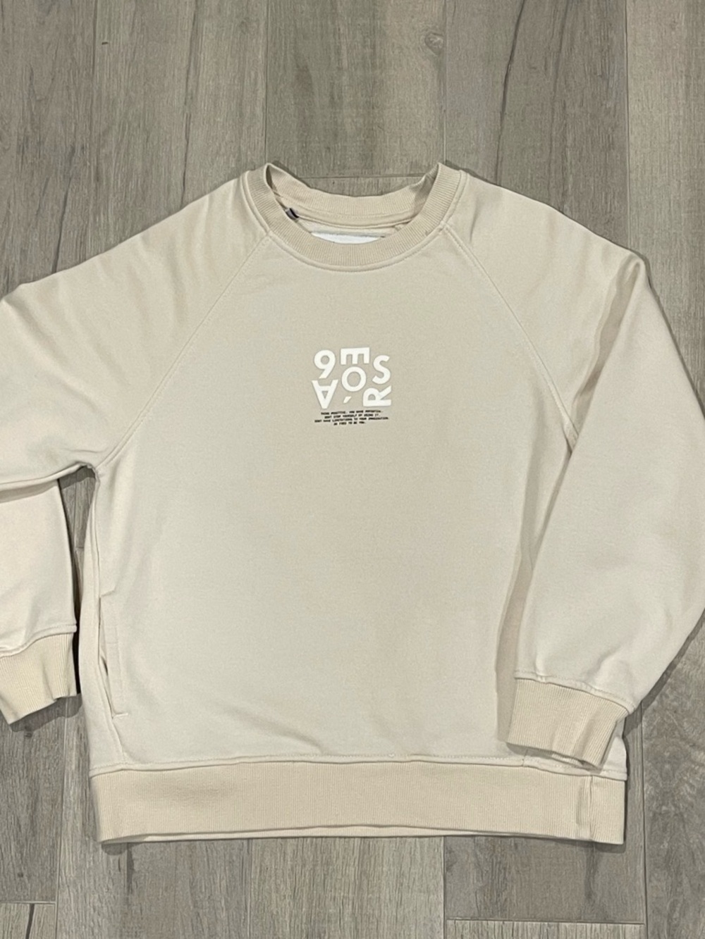 ZARA Kids Cream Sweatshirt Crewneck Minimal Logo Size 9 (134 cm)